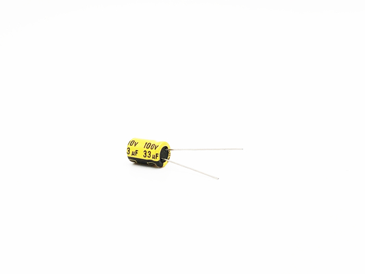 पीला एल्यूमिनियम इलेक्ट्रोलाइटिक उच्च तापमान संधारित्र 33UF100V