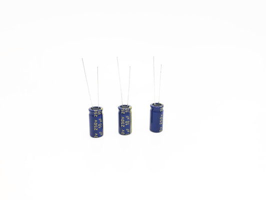 10UF 250V 8x16mm रेडियल इलेक्ट्रोलाइटिक कैपेसिटर 20% सहिष्णुता