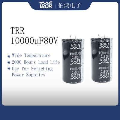 इलेक्ट्रोलाइटिक कैपेसिटर वाइड तापमान में TRR 10000UF80V स्नैप