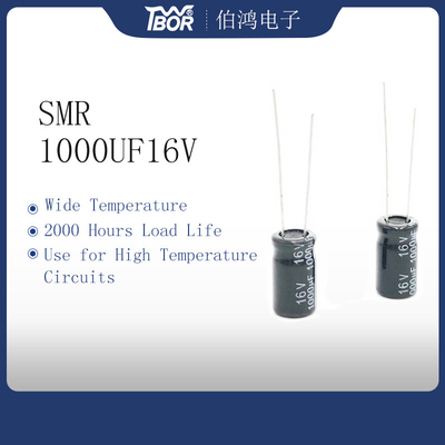 उच्च तापमान सर्किट लघु संधारित्र 1000UF16V 10X16mm