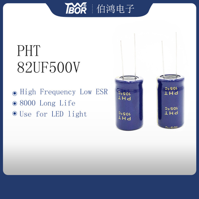 PHT 82UF 500V लॉन्ग लाइफ रेडियल इलेक्ट्रोलाइटिक कैपेसिटर 22X30mm