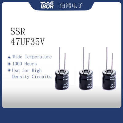 105C वाइड टेम्परेचर रेडियल इलेक्ट्रोलाइटिक कैपेसिटर सपर मिनिएचर 6.3x7mm