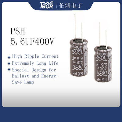 5.6uF 400v रेडियल इलेक्ट्रोलाइटिक कैपेसिटर 10x16mm हाई रिपल करंट
