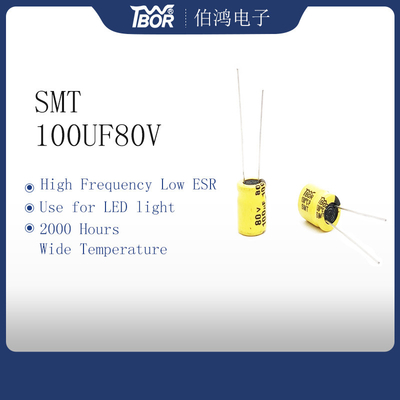 रेडियल लीड इलेक्ट्रोलाइटिक एलईडी लाइट कैपेसिटर 100UF80V 10x13mm