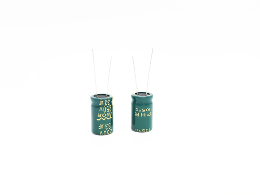 13x20mm रेडियल एल्यूमिनियम इलेक्ट्रोलाइटिक कैपेसिटर 33UF250V