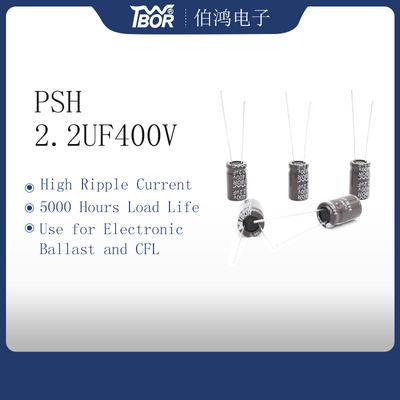 2.2UF400V हाई वोल्टेज इलेक्ट्रोलाइटिक कैपेसिटर 8X12mm हाई रिपल करंट कैपेसिटर